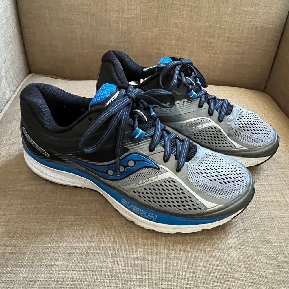 Saucony Guide 10 Shoes Men's 8 W  Blue Gray  Running  Everun  FlexFilm  S20351-1